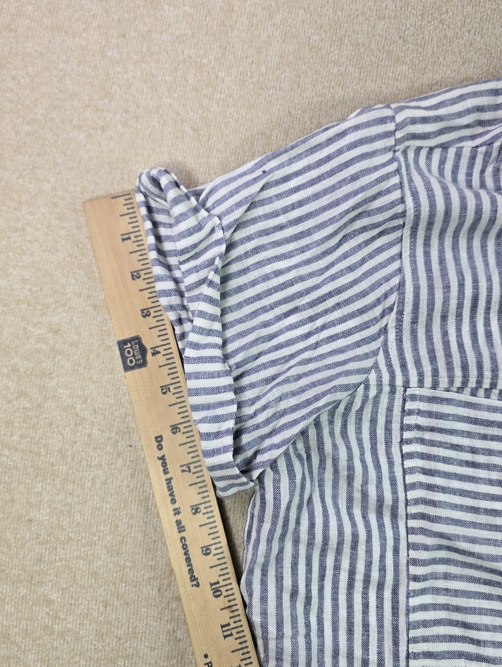 Universal Thread Striped Linen Blend Shirt XL Blue White NWT - Picture 6 of 8
